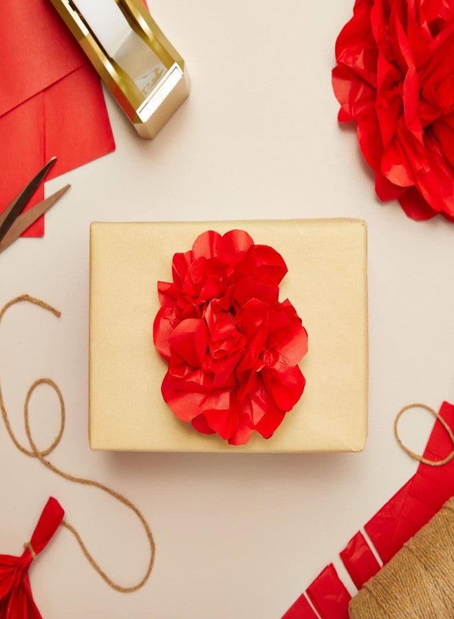 Juvale 40 Weight Premium Red Tissue Paper - Bulk Set for Gift Bags & Crafts - Durable Gift Bag Tissue Wrapping Sheets - 160 Sheets, 15 x 20 in, Dark Red - Image 2